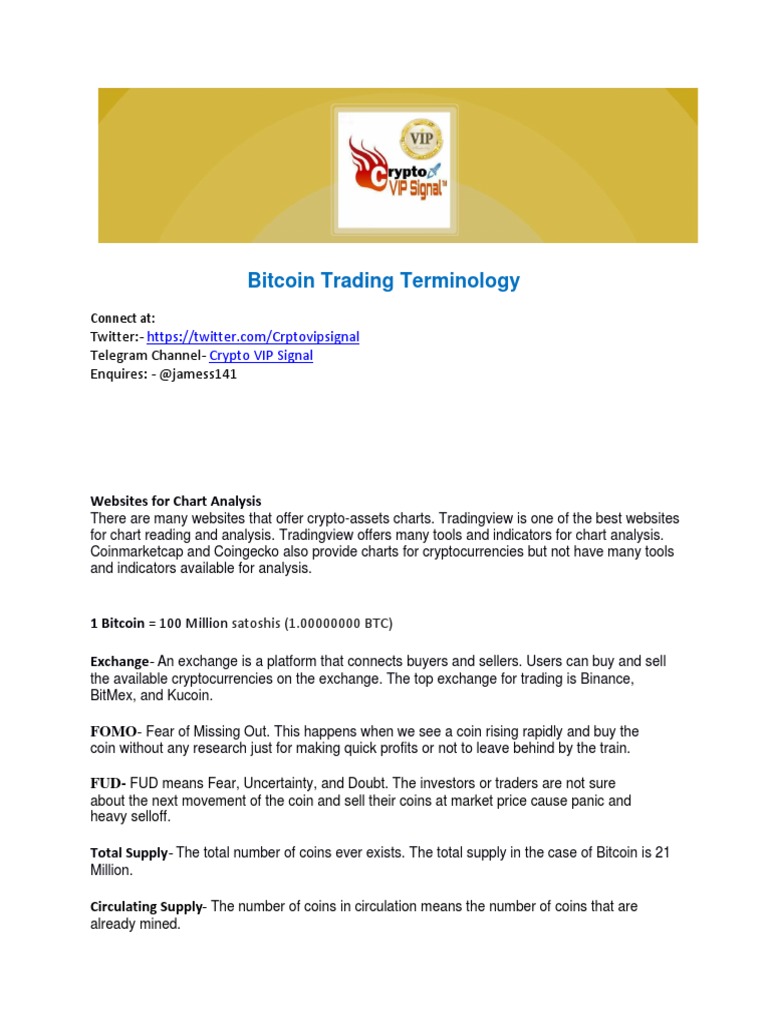 Bitcoin Trading Terminology: Crypto VIP Signal | PDF | Law