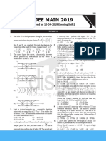 JEE Main 2019 10 April Evening Paper