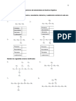 Guía de Ejercicios de Nomenclatura en Química Orgánica