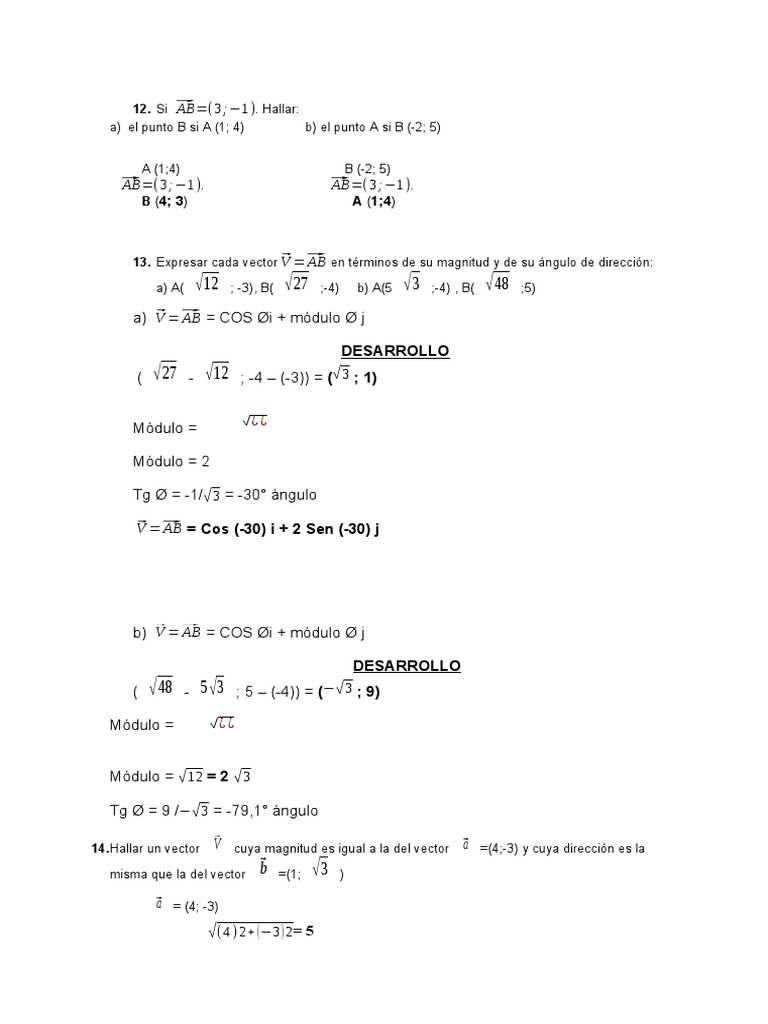Pa 1 Vectores Docx Vector Euclidiano Algebra