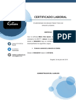 Certificado Laboral Almacen