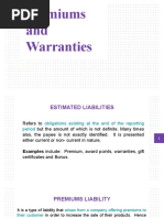 Premiums and Warranties