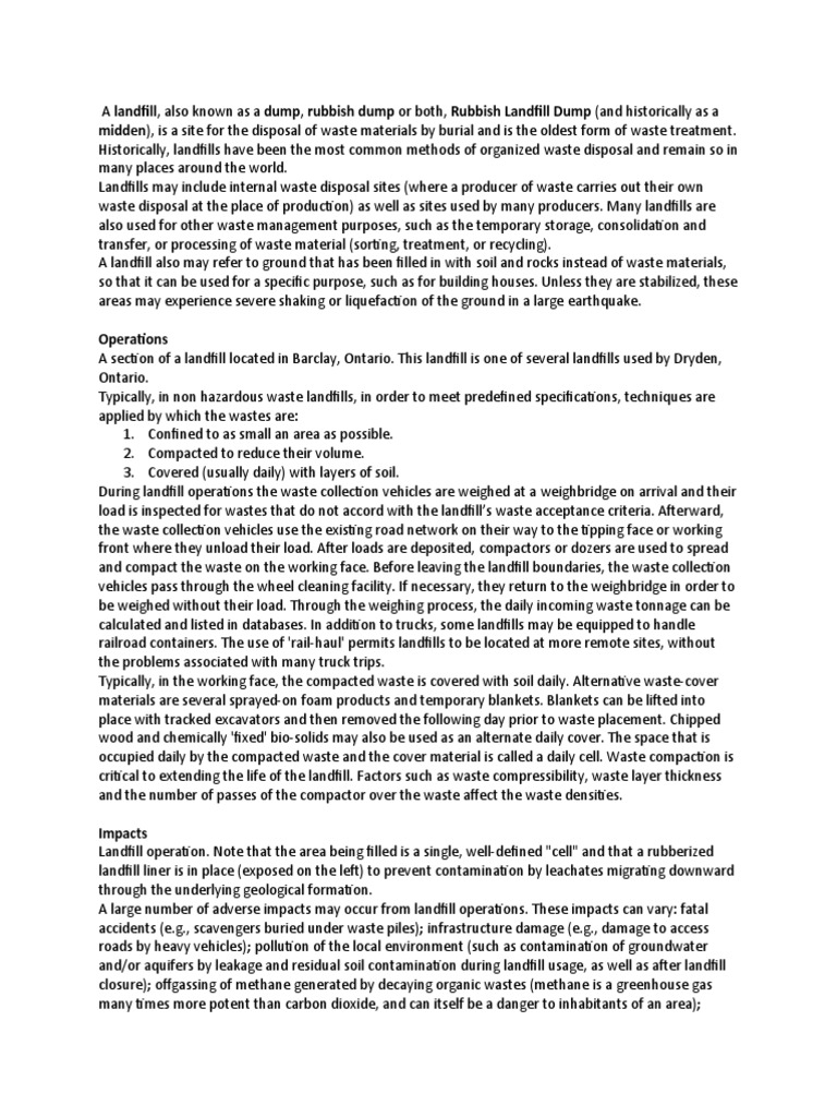 A Landfill PDF Landfill Waste Management