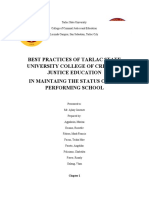 Best Practices of Tarlac State University College of Criminal Justice Education in Maintaing The Status of Top Performing School