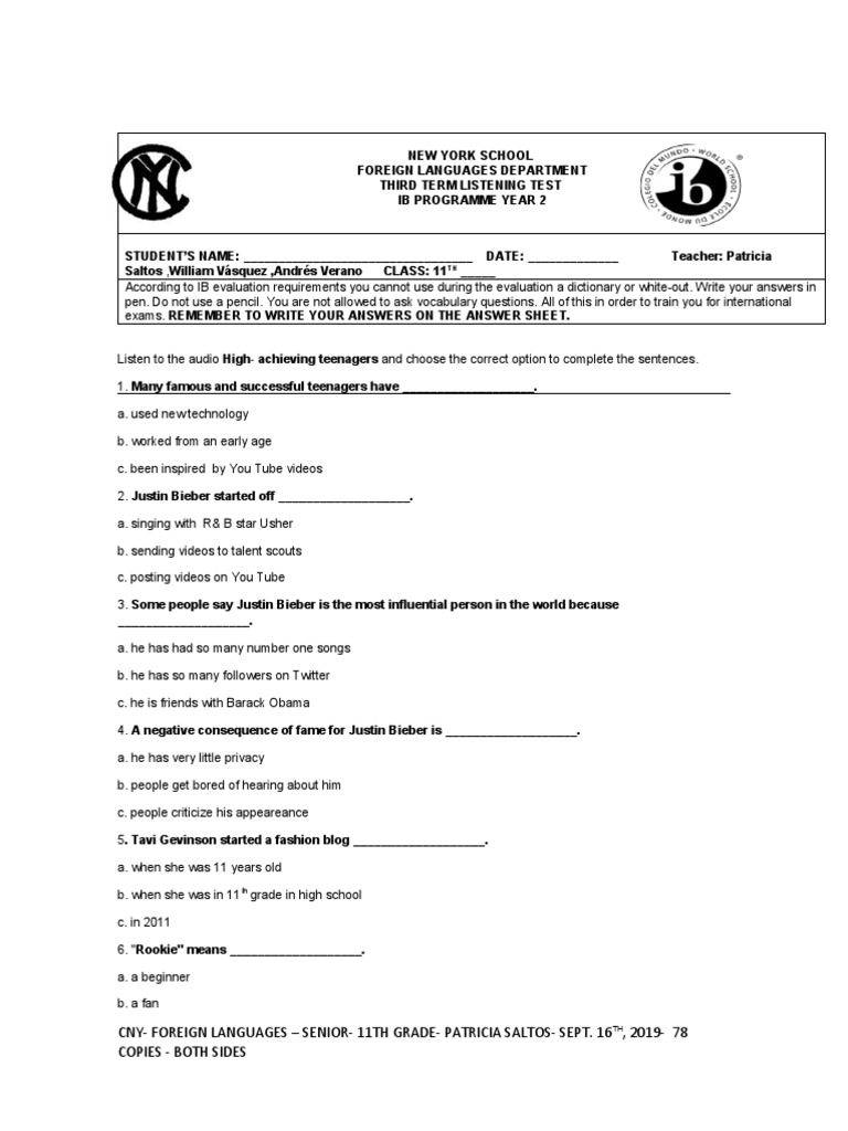 Listening Iii Term 2019 Pdf Learning Communication