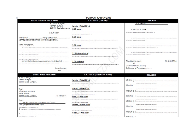 Contoh Rangka Format | PDF