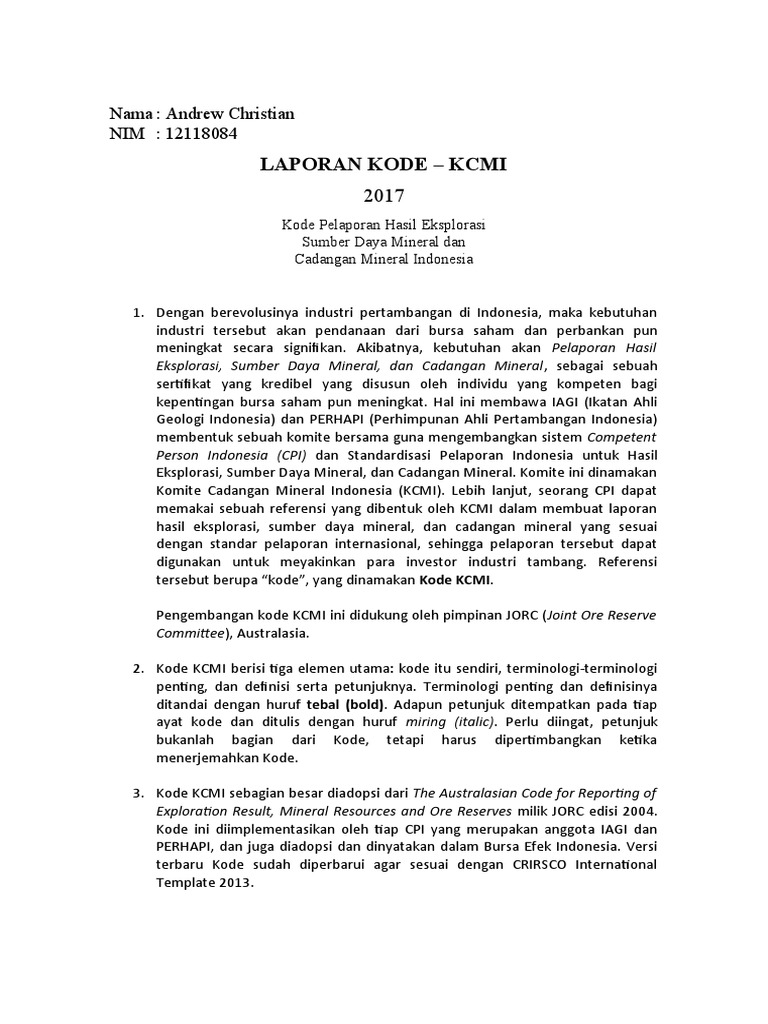 Kode KCMI | PDF
