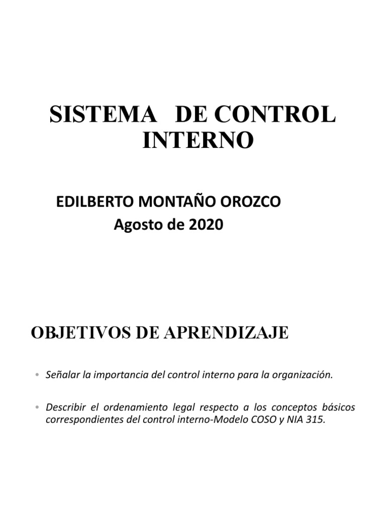 Tema LLL SISTEMA DE CONTROL INTERNO | PDF | Auditoría | Contralor