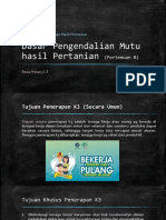 Dasar Pengendalian Mutu Hasil Pertanian (Pertemuan 8)