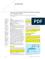 General Practice: Predicting Who Develops Chronic Low Back Pain in Primary Care: A Prospective Study