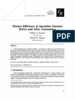 Market Efficiency in Specialist Markets Before and After Automation