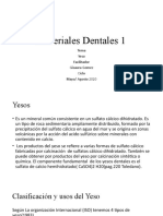 Yeso. Materiales Dentales 1