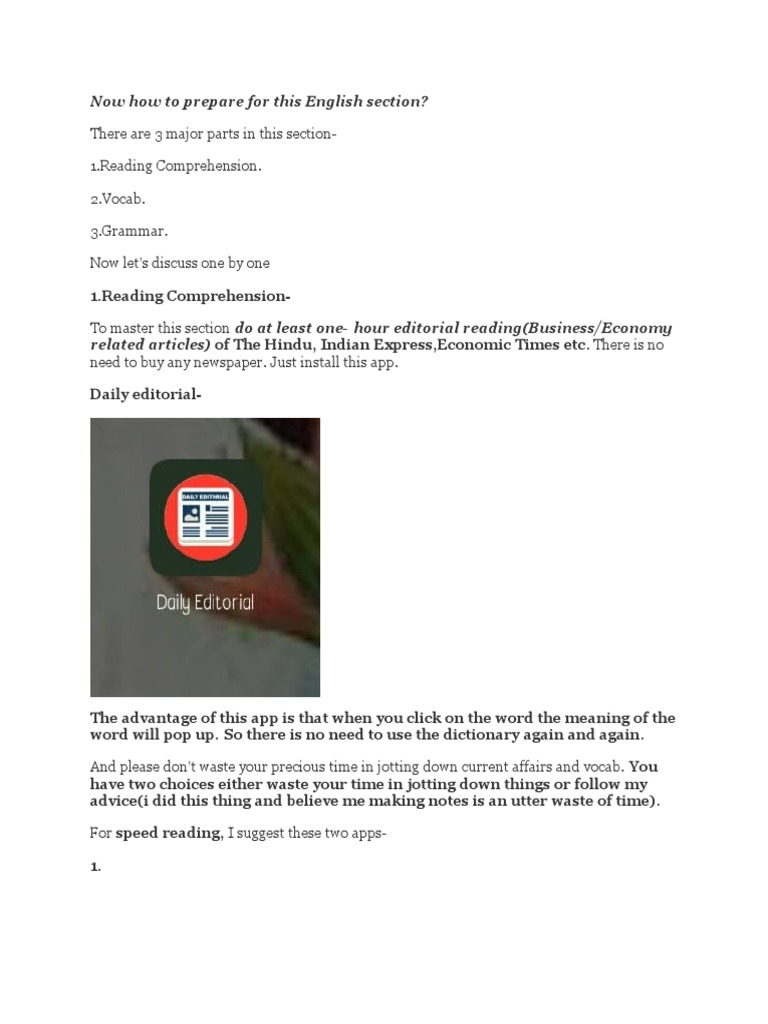 English Exam Prep: Reading, Vocab, Grammar | PDF | Vocabulary | Applied ...