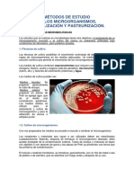 Métodos de Estudio de Los Microorganismos, Esterilización Y Pasteurización