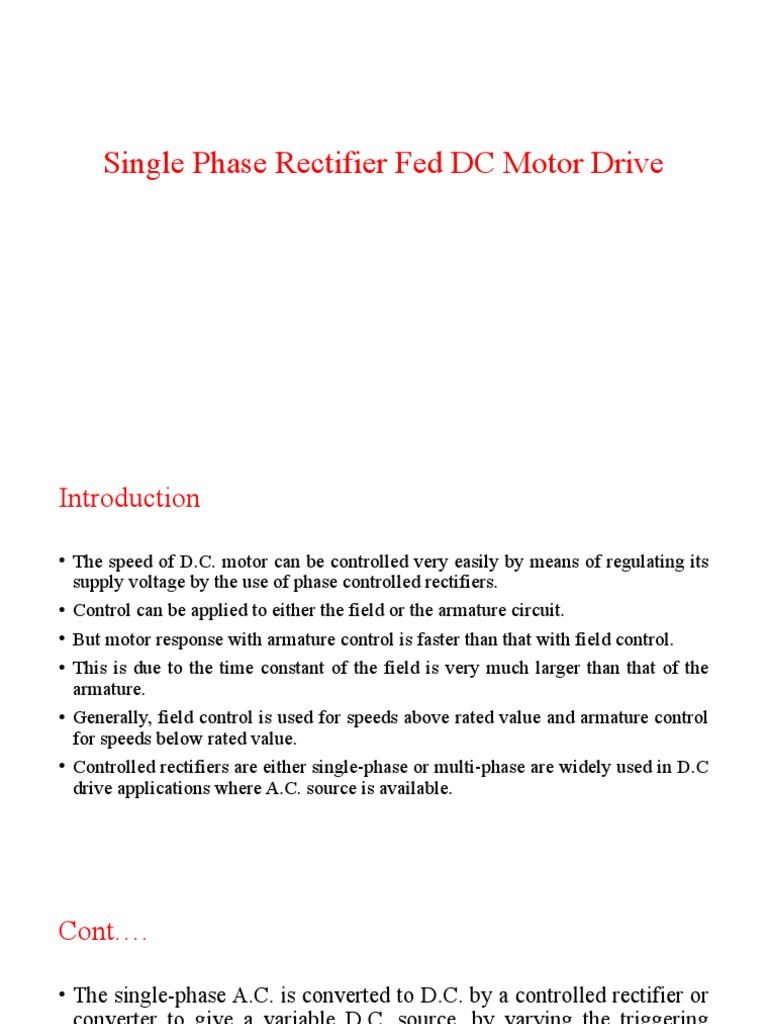 Single-Phase Controlled Rectifier DC Drive | PDF | Rectifier | Electric ...