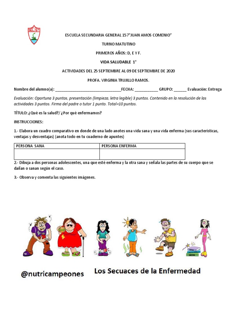 Actividades de Vida Saludable para Secundaria | PDF