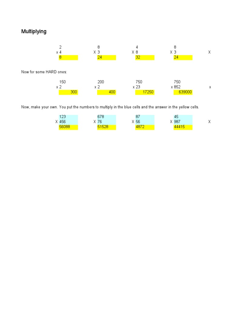 Multiplying | PDF