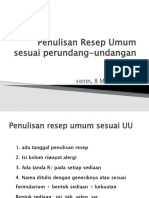 Penulisan Resep Umum Sesuai Perundang-Undangan (MPO 4)