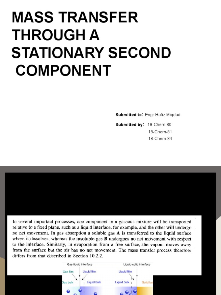 Mass Transfer in Stationary Systems | PDF
