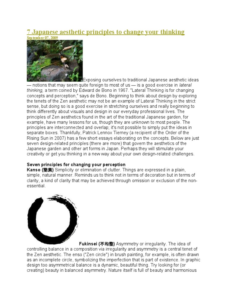 Japanese Aesthetic Principles