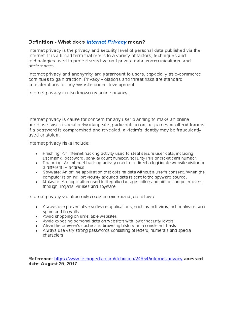 Internet Privacy Essentials | PDF