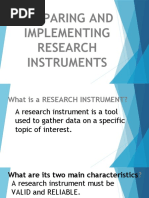 Preparing and Implementing Research Instruments