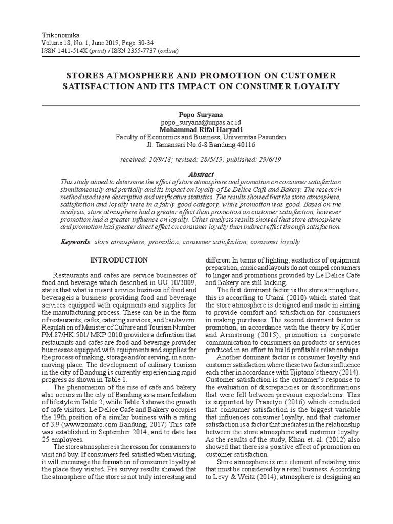 Store Atmosphere's Impact on Loyalty | PDF | Customer Satisfaction ...