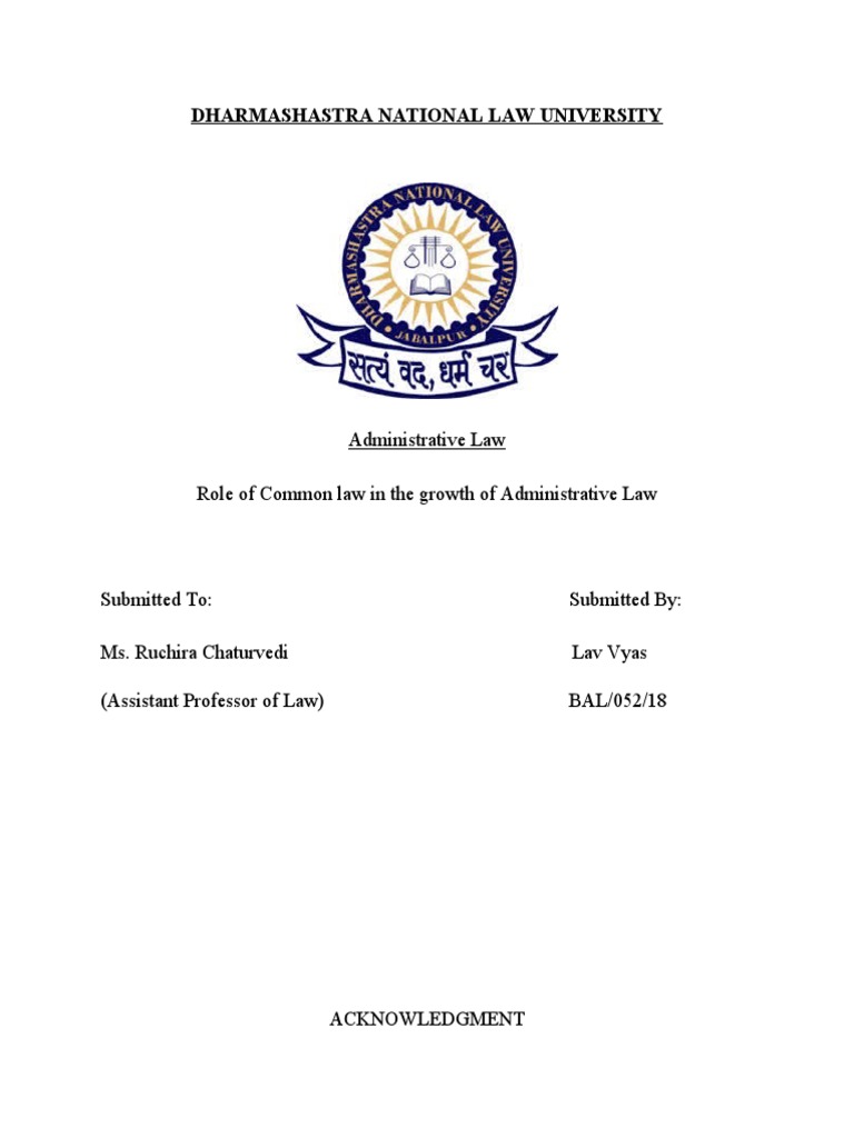 Administrative Law PDF Administrative Law Common Law