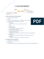 Learning Taxonomies: 1) Psychomotor Domain