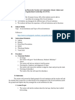 A Semi-Detailed Lesson Plan in The Teacher and Community, School, Culture and Organizational Leadership (TACSOL) I. Objectives