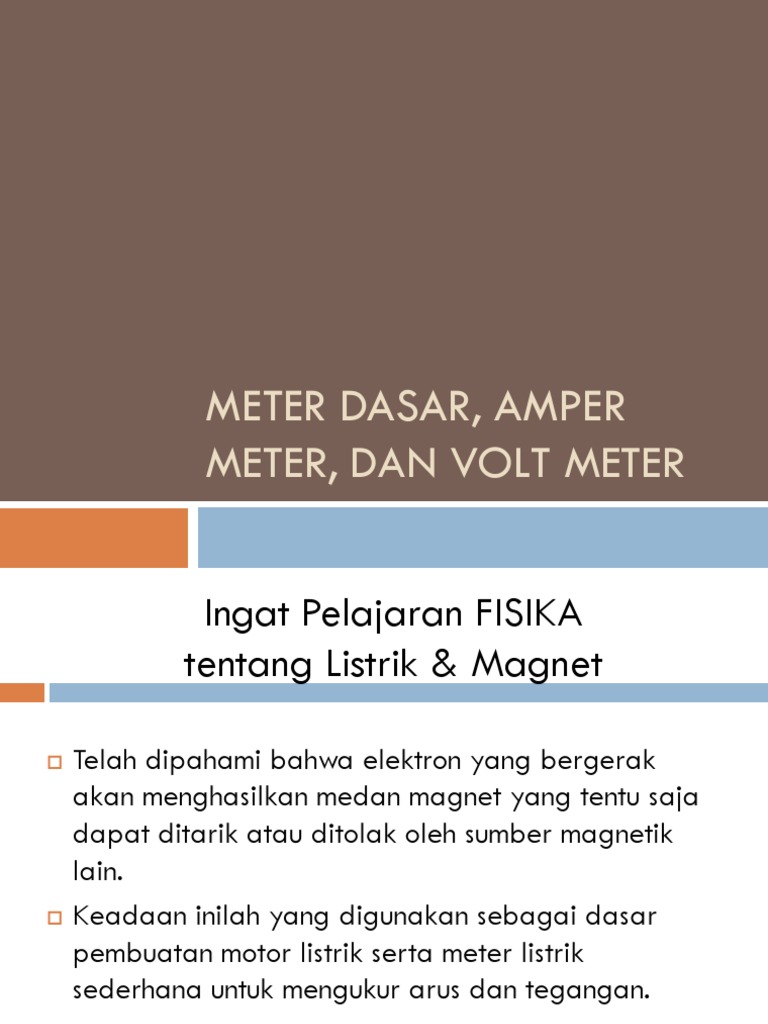 Cara Menggunakan Meter Dasar Listrik | PDF