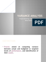 Variance Analysis: Project Monitoring, Evaluation & Controlling Rehan Rashid, 0984205, MPM - 3A