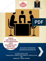 40 Hours of Integrated Certification in Mediation in Association With Maadhyam-Council For Conflict Resolution AND Saarclaw - India Chapter