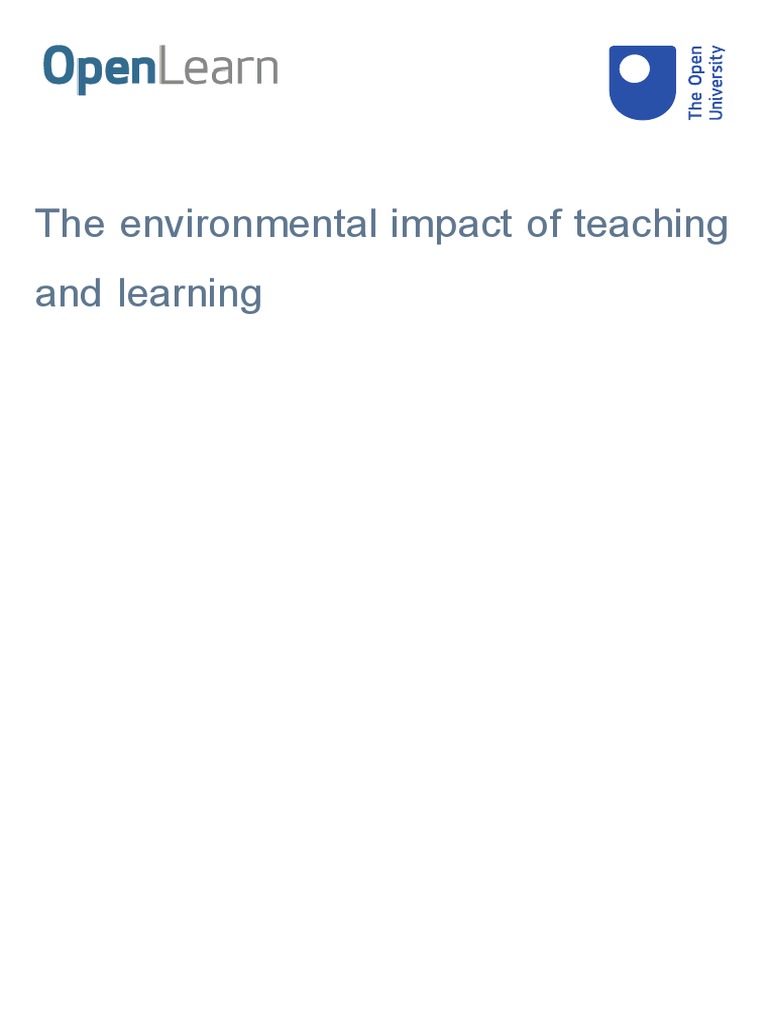 The Environmental Impact of Teaching and Learning | PDF | Carbon ...