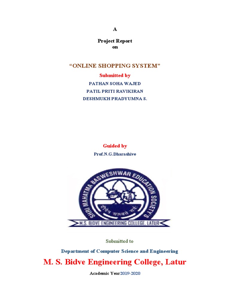 M. S. Bidve Engineering College, Latur: "Online Shopping System" | PDF ...