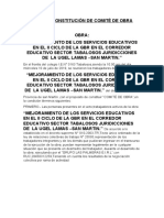 Constitución Comité Obra Mejoramiento Servicios Educativos