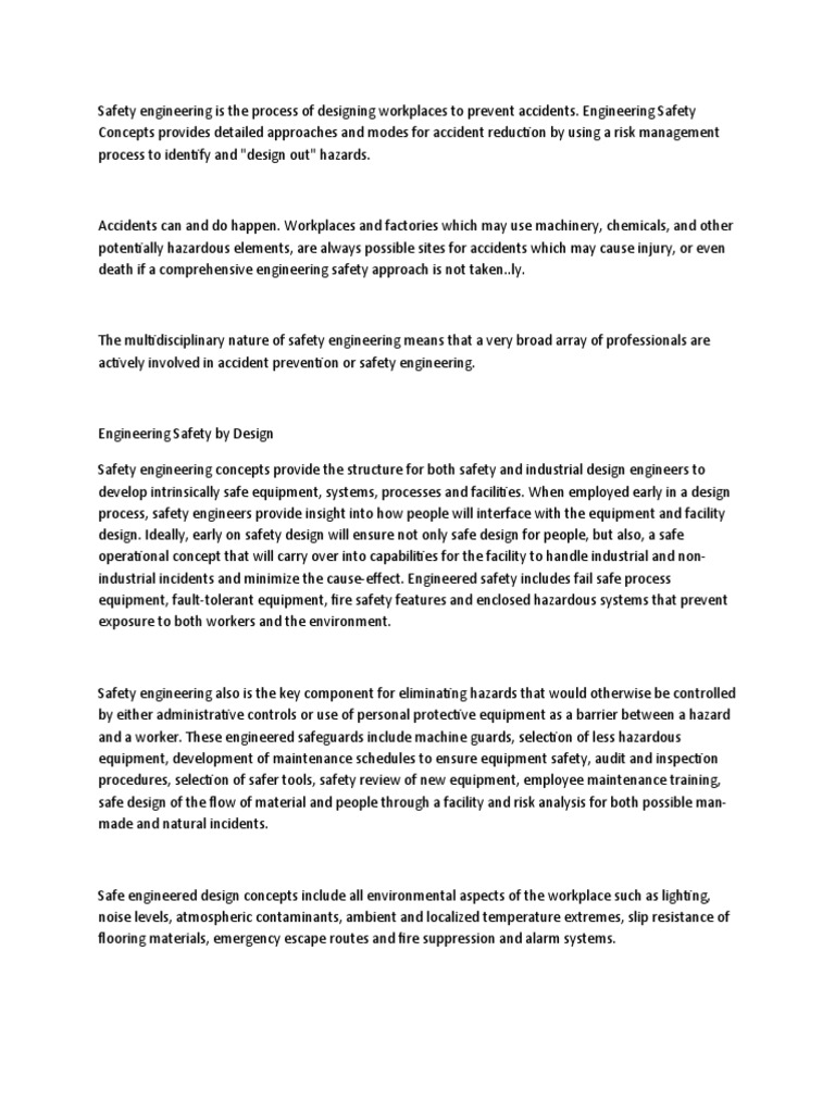 Engineering Safety by Design A Comprehensive Approach to Accident