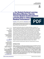 Is The Student-Centered Learning Style More Effective Than The Teacher-Student Double-Centered Learning Style in Improving Reading Performance?