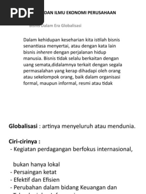Bab 1 Bisnis Dan Ilmu Ekonomi Perusahaan