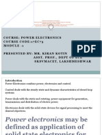 Course: Power Electronics Course Code:17Ec73 Module - 1 Presented By: Mr. Kiran Kotin Asst. Prof., Dept of Ece Sksvmacet, Lakshmeshwar