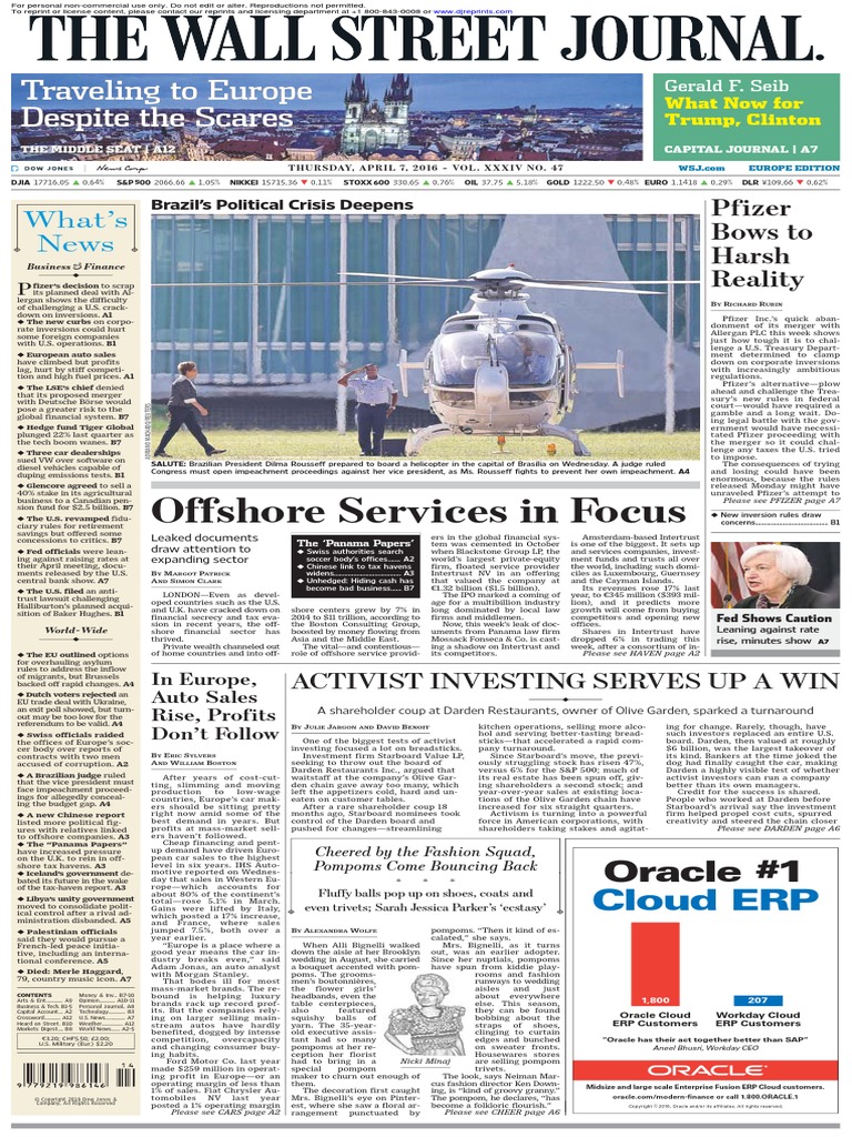 Wallstreetjournaleurope 20160407 The Wall Street Journal Europe PDF