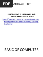 Sathik Ali - Iict: For Training in Hardware and Networking Please Visit