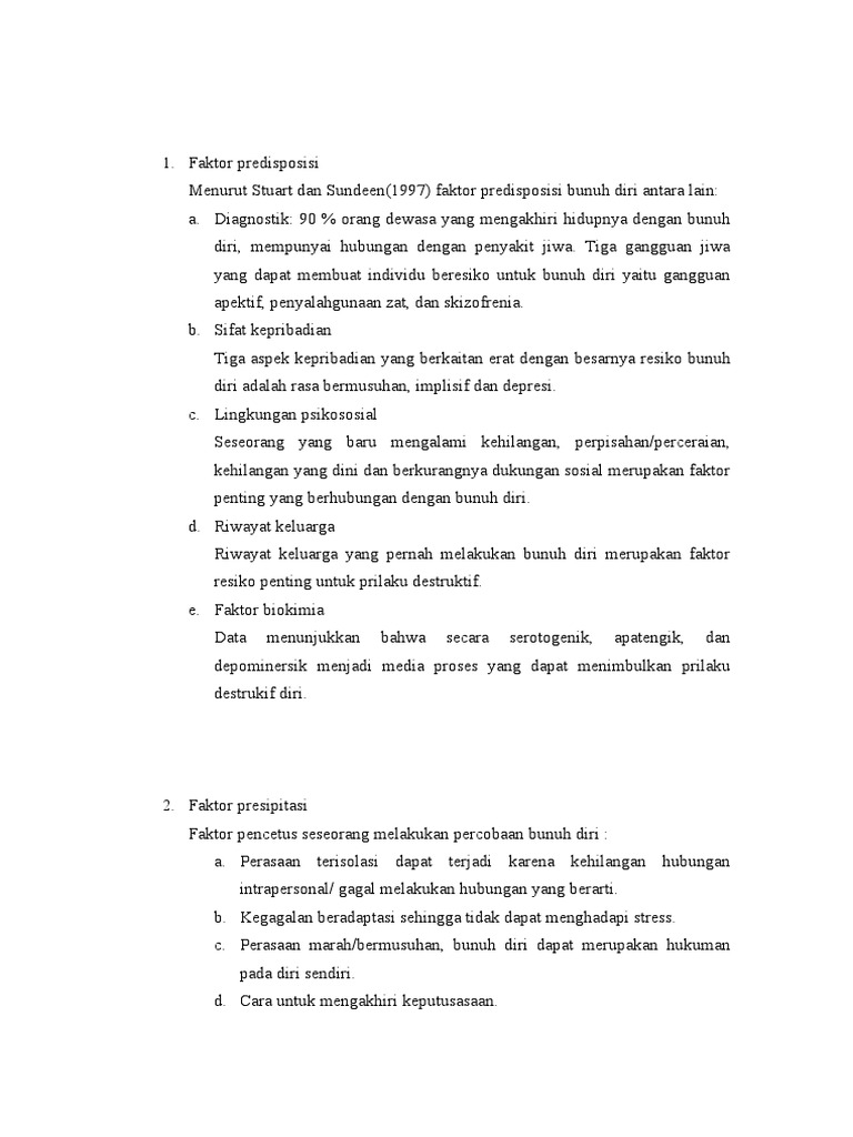 Faktor Predisposisi&presipitasi Resiko Bunuh Diri PDF