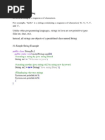 CH 7 String Handling: Public Class Public Static Void