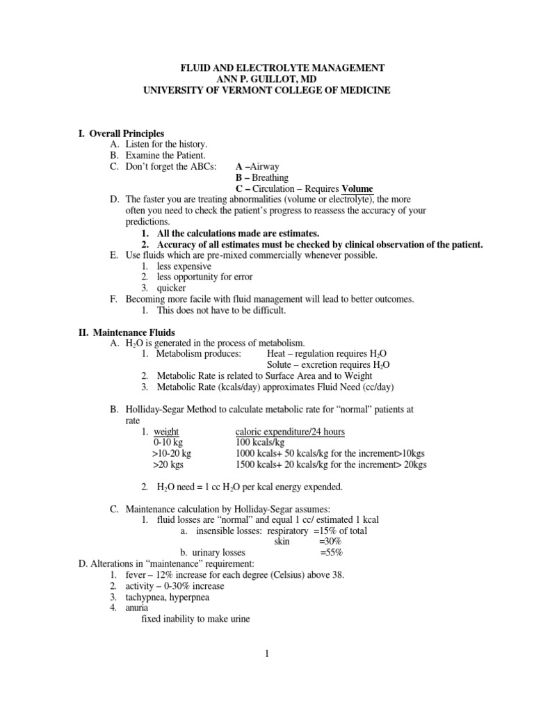 Fluid and Electrolyte Management | PDF | Dehydration | Medicine