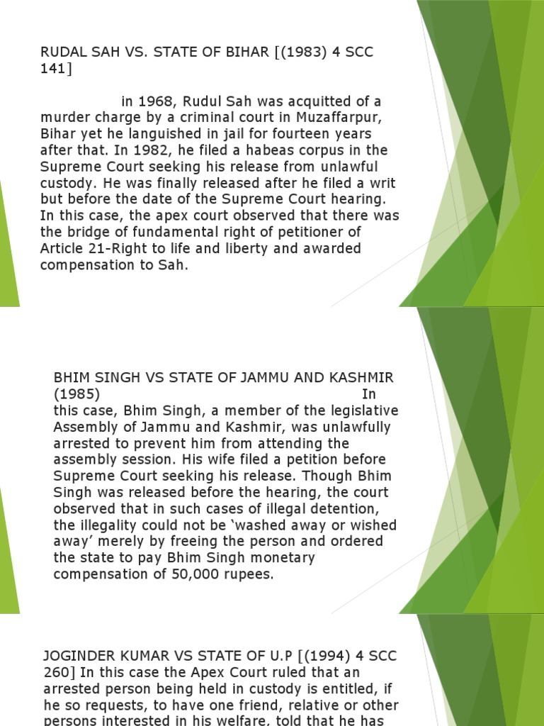 Illegal Arrest and Detention Cases | PDF | Arrest | Remand (Detention)