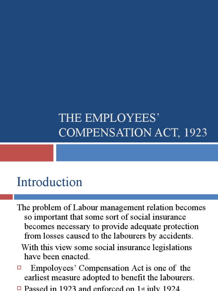 The Employees' Compensation Act PDF Workers' Compensation Employment
