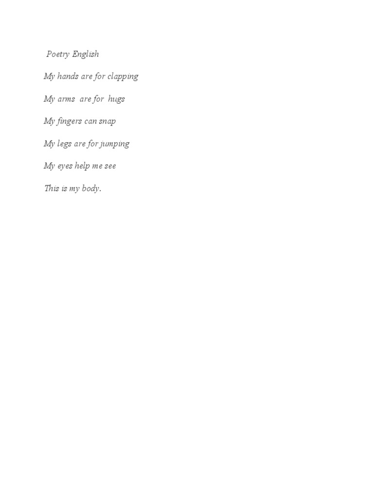 Body Awareness in Poetry | PDF