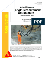 Strength Measurement of Shotcrete: Method Statement