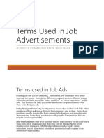 Terms Used in Job Advertisements